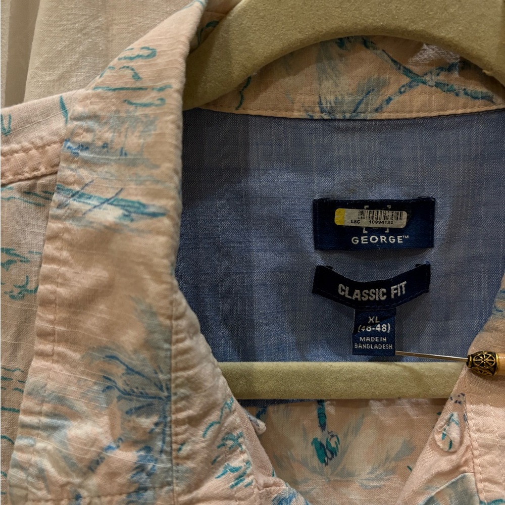 George Classic Fit Shirt in Soft Pink and Light Blue